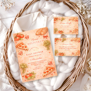 Invitation Baby Shower Pizza Sucrée