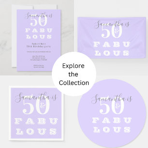 Invitation Moderne 50 et fabuleuse Purple 50e fête d'annivers