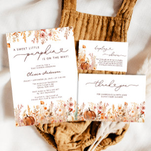 Invitation Little Citrouille est sur le chemin Baby shower Fl