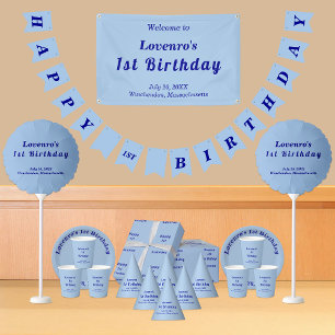 Chapeau de fête d'anniversaire bleu clair minimali
