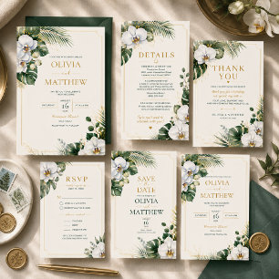 Remerciements Carte de remerciement de mariage de luxe orchidée 