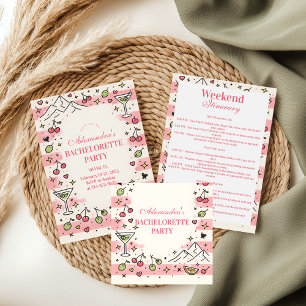Invitation Enterrement de vie de jeune fille Montagnes Roses 