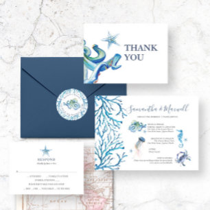 Plage pliée Mariage Merci Cartes