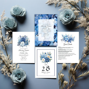 Invitation Dusty Blue Floral Mariage
