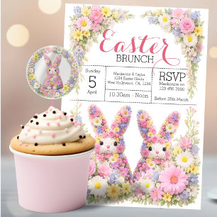 Cartes Pour Fêtes Annuelles Lapin de Pâques Fleur Douce