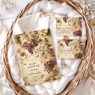 Carte D'accompagnement Tirage au sort de langes floraux de raisin de vign
