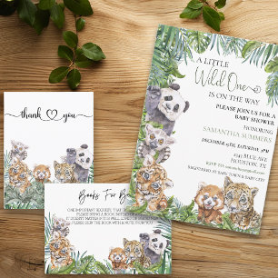 Carte Postale Baby shower Tropical Jungle Animaux Merci