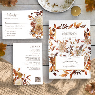 Invitation Automne Elegant Mariage Feuille