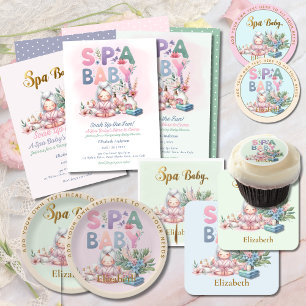 Invitation Baby shower spa - Pamper Day Pastel Shades