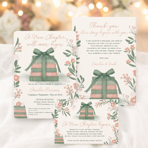 Carte De Remerciements Nouveau chapitre Livres Whimsical Sage Baby shower