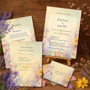 Invitation Fleur sauvage Meadow Grange Mariage sans danger da