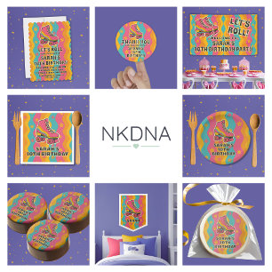 Affiche Bienvenue Fille Retro Roller Skate Anniversaire