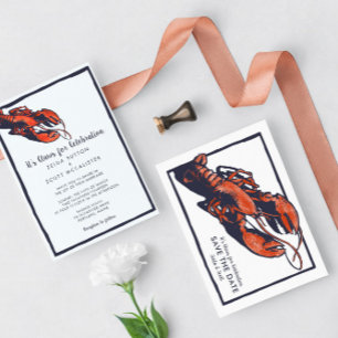 Faire-part de mariage de homard rustique