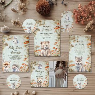 Invitation Baby shower Boho Woodland