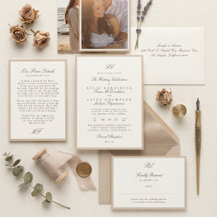 Invitation Mariage Formel Champagne Taupe
