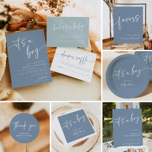 Serviette En Papier Dusty Blue Baby shower papier serviettes moderne g