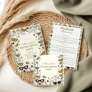 Invitation Enterrement de vie de jeune fille Montagnes et Mar