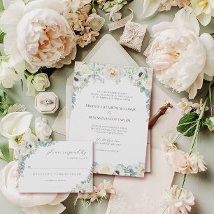 Invitation Kristen Boho Floral Greenery Mariage catholique