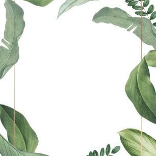 Invitation Cadre de verdure tropicale et d'or. Mariage modern