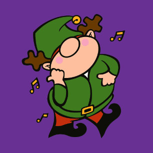 Carte de Noël Naughty Elves Mistletoe