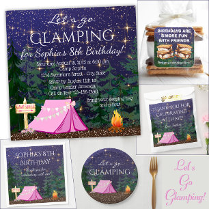 Sticker Carré S''mores Glamping fête d'anniversaire