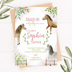 Saddup, Cheval Anniversaire Photo Invitation