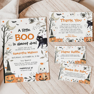 Invitation Baby shower Citrouille Halloween Little Boo Ghost