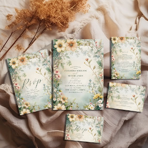 Invitation Vintage Daisy Art Nouveau Mucha Mariage