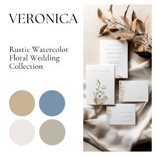 Elégante carte RSVP Pampas Grass Fleurs aquarelles