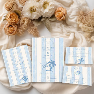 Carte De Remerciements Mariage de palmier à main Nautique