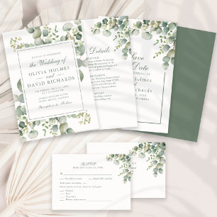 Serviette En Papier Mariage vert moderne Eucalyptus
