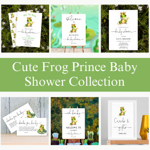 Invitation Sauter sur le Baby shower Prince de la Grenouille 