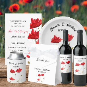 Invitation Pépites rouges Aquarelle rustique mariage élégant