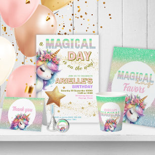 Licorne arc-en-ciel magique assiette en papier pai