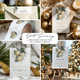 Pour Fêtes Annuelles Boules de Noël en Or Élégantes Cartes de Vœux d'En