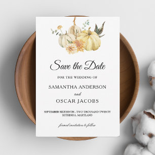 Invitation Aquarelle tendance d'automne Citrouille et fleurs