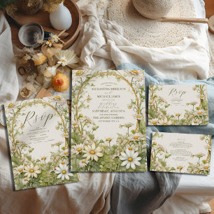 Invitation Tout En Un Vintage Daisy Mariage Art Nouveau