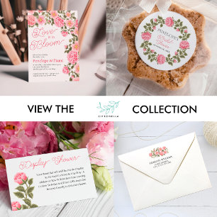 STICKER CARRÉ JOLIE ROSE SAUVAGE ROSE MERCI FÊTE DES MARIÉES