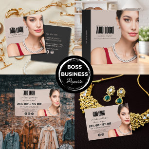 Banderoles Logo d'affaires de bijoux de mode moderne beige