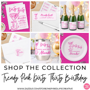 Rafraîchisseur Pour Canette Trendy Rose Dirty Thirty 30e Anniversaire