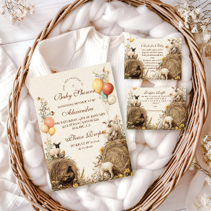 Invitation Campagne Pastorale Baby shower de la grange