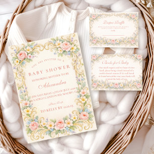 Carte D'accompagnement Tirage au sort de langes baroques de jardin rose p