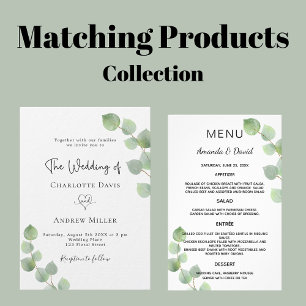 Invitation Eeucalyptus mariage vert code QR luxe RSVP