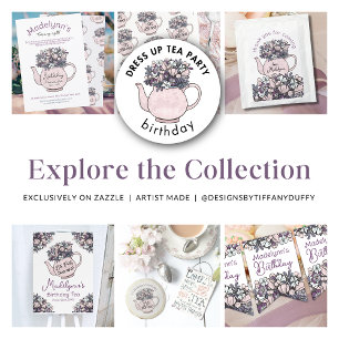 Bannière À Fanions Filles Anniversaire Tea Party Floral