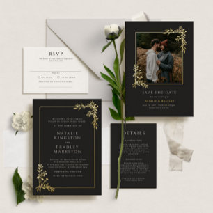 Invitation En Aluminium Hamilton Elegant Gold Foil Mariage