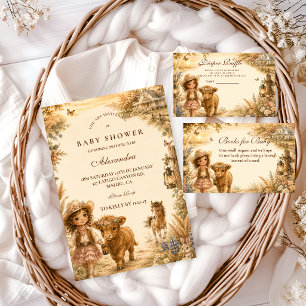 Invitation Fête de naissance Western Boho pour fille