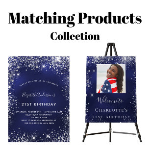 Prospectus 11,4 Cm X 14,2 Cm Anniversaire marine bleu blanc parties scintillant