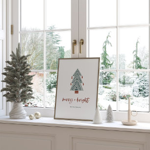 Affiche Joyeux et lumineux   Boho Christmas Tree and Scrip