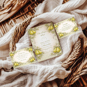 Carte De Remerciements Douce Mariage Parfait Poire Shower de Mariée