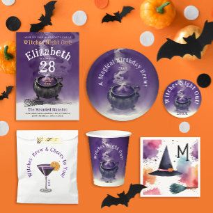 Serviette En Papier Amusant Enchanteur coloré Halloween sorcière aquar